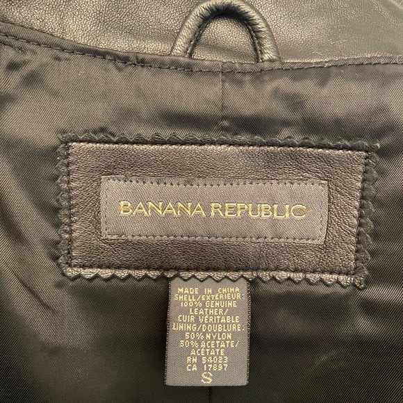 Banana republic black leather jacket size small - Picture 13 of 13